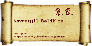 Navratyil Balázs névjegykártya