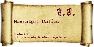 Navratyil Balázs névjegykártya